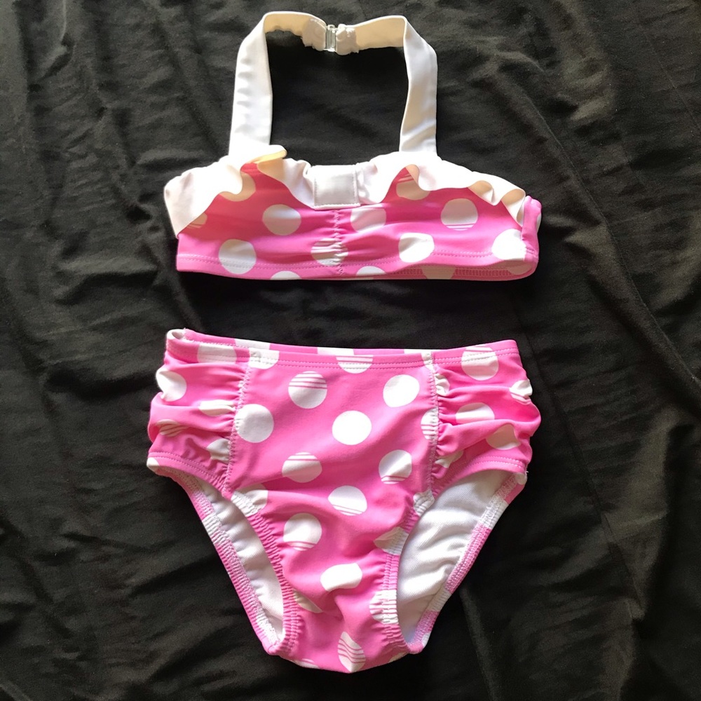Circo pink polkadot two piece swim suit size 18M